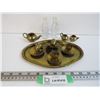 Image 1 : Brass Tray w/cups - Cola Salt & Pepper Shakers