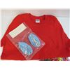 Image 3 : Kids (size 3) Sweat-Shirt & Sweat Pants - Red T-shirt (size Sm) - Baby Lamb Skin Moccasins - (2) Pai