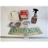 1518  (2) 1989 Sask License Plate  Stainless Steel Cleaner  Soil Heating Cable  Clasps  Grinder Handle
