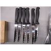 Image 4 : Tradition Knives w/ Block , Butcher Knife, Forks