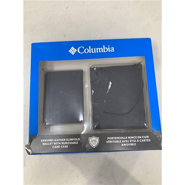 Columbia Genuine Leather Slimfold Wallet with Removable Card Case
