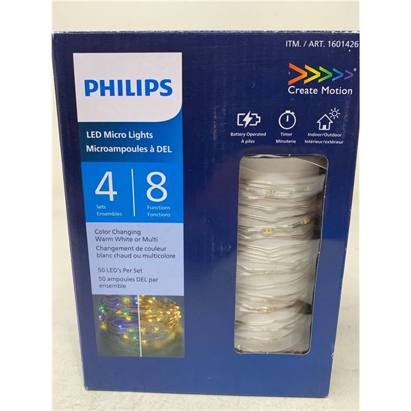 Philips LED Colour Changing Micro Lights, 4 sets, 8 functions
