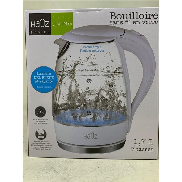 Hauz Living 1.7L Cordless Glass Kettle