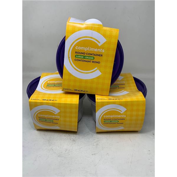 Compliments Round Container-Large (3 x 2) with Lids