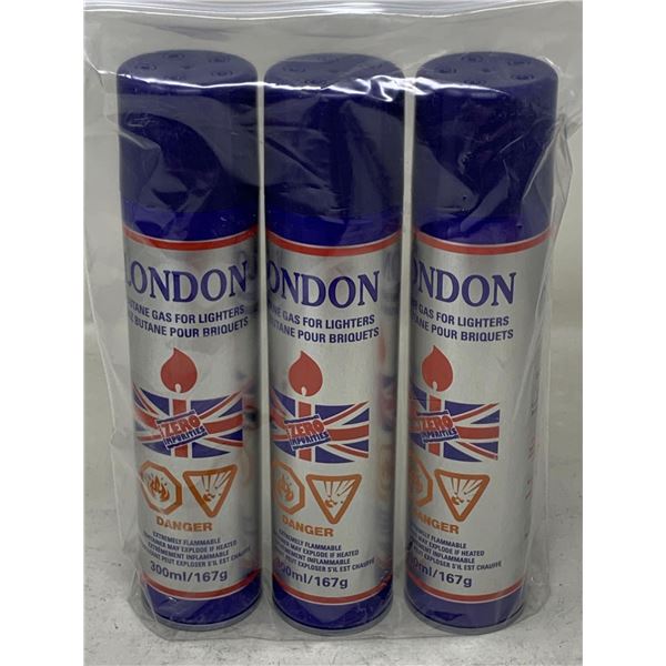 London Butane Gas for Lighters (3 x 300ml)
