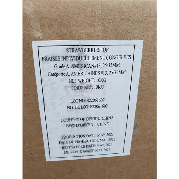 Frozen Whole Strawberries 10Kg