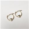 Image 2 : 14K Yellow Gold Heart Mini Hoop Earrings (~Size )(Ring is resizable for $40) (~length inches), Sugge