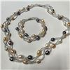 Image 1 : Fresh Water Pearl 18" Neckalce And Bracelet 7.5" Necklace (~Size )(Ring is resizable for $40) (~leng