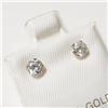 Image 2 : 14K Yellow Gold Cz Earrings (~Size )(Ring is resizable for $40) (~length inches), Made in Canada, Su