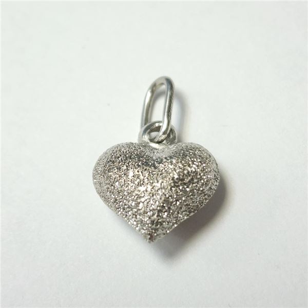 18K White Gold Heart 1.3G Pendant (~Size )(Ring is resizable for $40) (~length inches), Suggested Re