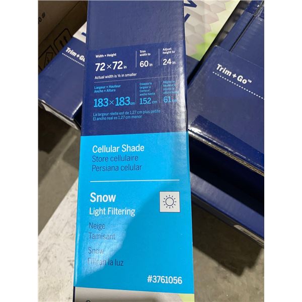 Levolor Trim+Go Cellular Shade Snow Light filtering 72"wx72"h