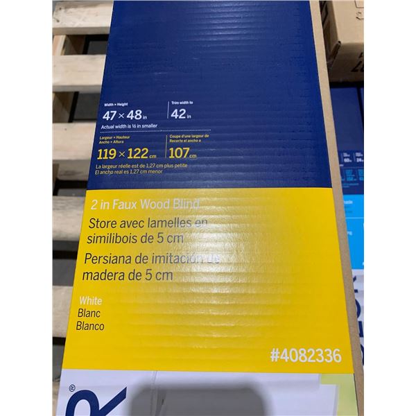 Levolor Trim+Go 2" Faux Wood White Blind 47"w x 48"h