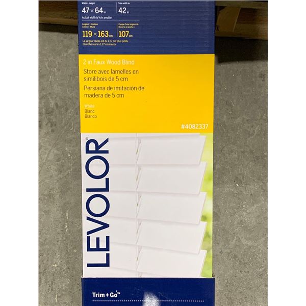 Levolor Trim+Go 2" Faux Wood White Blind 47"w x 64"h