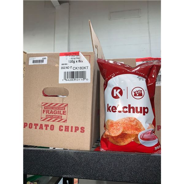 CASE LOT Circle K Ketchup Potato Chips 8 x 180g