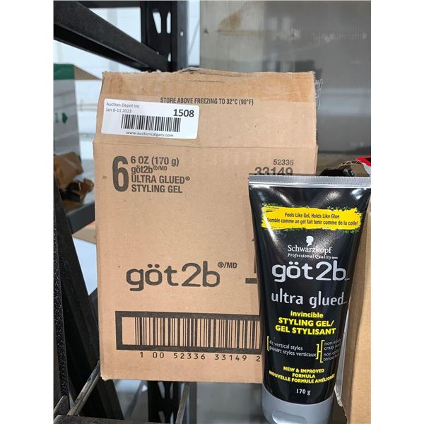 CASE LOT Got2B Ultra Glues Styling Gel 6 x 170g