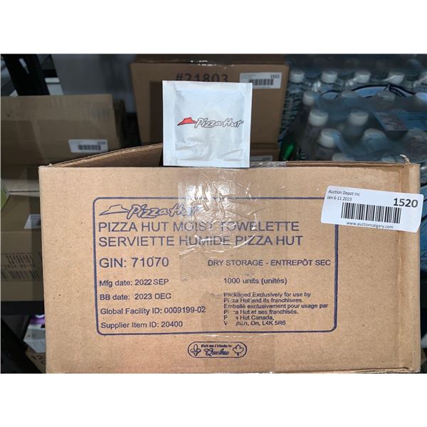 Case Lot Of Pizza Hut Moist Towelettes Approx 1000 Units
