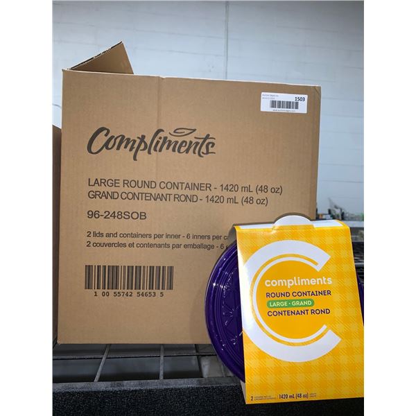 Case Lot Of Compliments Large Round Containers