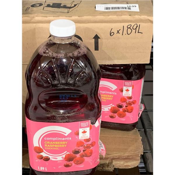 Case Lot Of Compliments Cranberry Raspberry Juice 6 x 1.89L