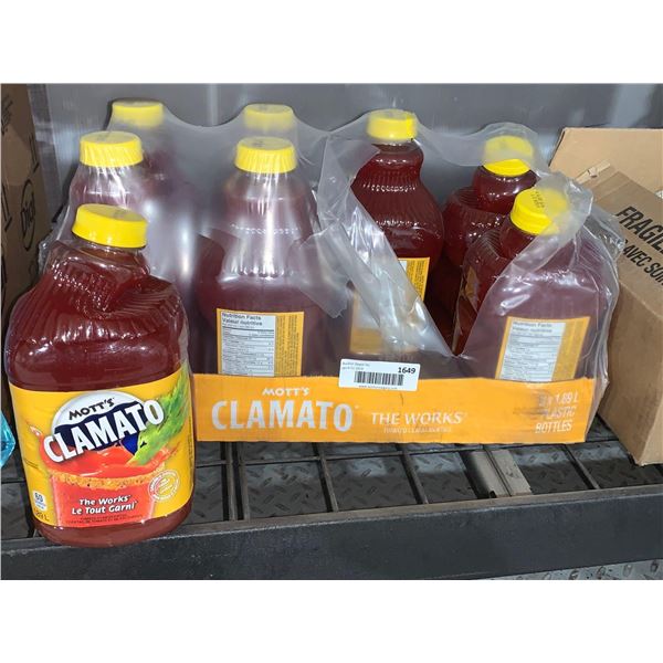 Case Lot Of Motts Clamato "The Works" Juice 8 x 1.89L