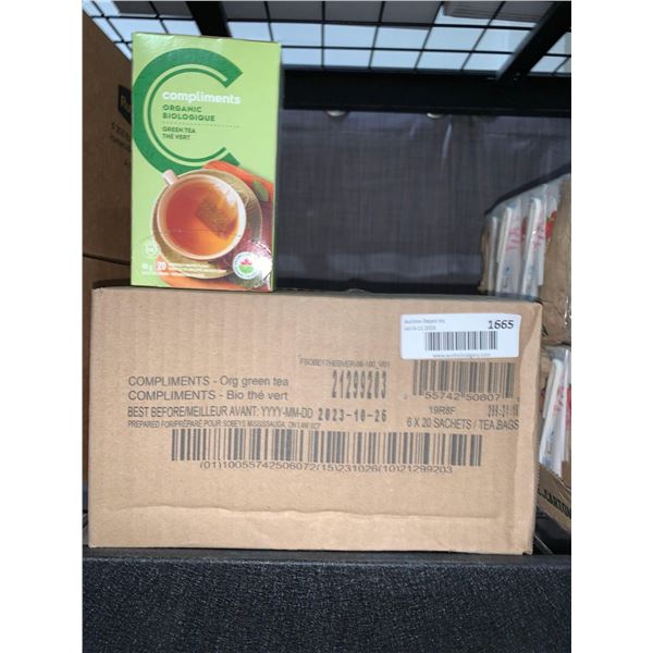 Case Lot Of Compliments Organic Green Tea 6 x 20