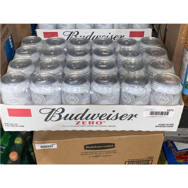 Case Lot Of Budweiser Zero 4 x 6 x 355ml