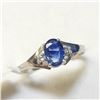 Image 2 : 10K White Gold Sapphire(0.8ct) Diamond(0.06ct) Ring (~Size 7) (~weight 1.67g), Made in Canada, Appra