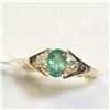 Image 3 : 10K Yellow Gold Emerald(0.45ct) Diamond(0.07ct) Ring (~Size 6.25) (~weight 1.33g), Made in Canada, A