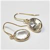 Image 3 : 10K Yellow Gold White Topaz(2.5ct) Earrings (~weight 0.96g), Made in Canada, Appraised Retail $830