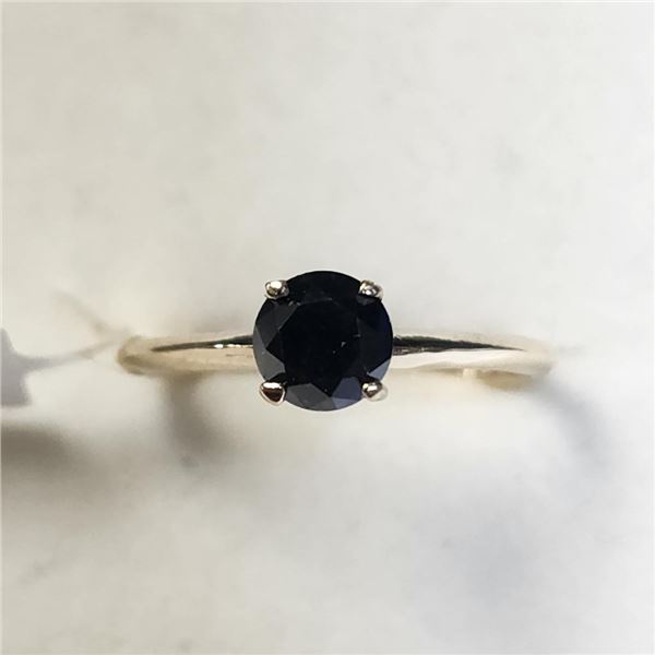 10K Yellow Gold Black Diamond(0.8ct) Ring (~Size 6.5)(~weight 1.11g), Made in Canada, Appraised Reta