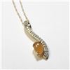 Image 2 : 10K Yellow Gold Opal 18"(0.5ct) Diamond(0.2ct) Necklace (~weight 1.48g), Appraised Retail $1220
