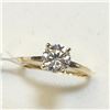 Image 2 : 10K Yellow Gold White Moissanite(1ct) Ring (~Size 6.5) (~weight 2.2g), Made in Canada, Appraised Ret
