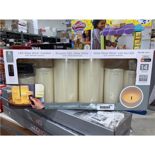 LED Glow Wick Candles w/ Remote Control 6pc set