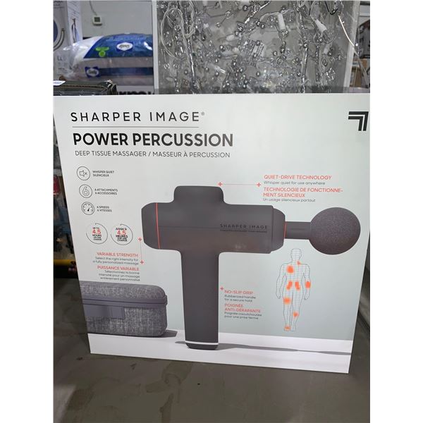 Sharper Image Multi Head Power Percussion Deep Tissue Massager with Storage Case