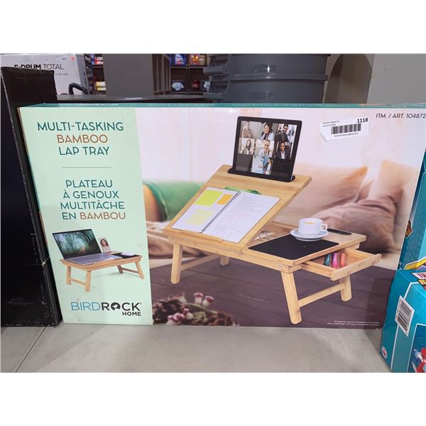 Bird Rock Multi-Tasking Bamboo Lap Tray Adjustable w/ drawer