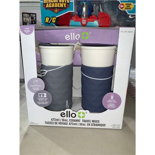 Ello Ceramic Travel Mugs Lot Of 2