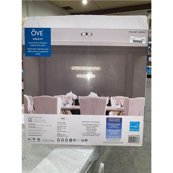 Ove Halo IV Semi-flush / Pendant Hybrid LED light 6 way Instillation and adjustable height