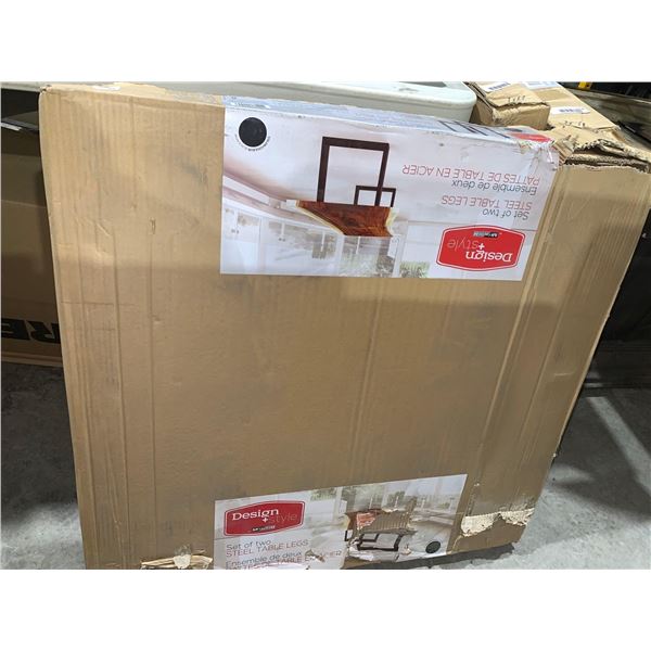 NEW Design+Style Set of 2 Steel Table legs Color Black