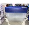 Image 1 : Lot of 6 Plastic Stoarage bins w/ lids 9" x 15"