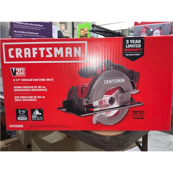 NEW Craftsman 6 1/2" Circular Saw (tool only) V20 Lithium Ion