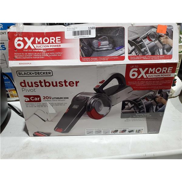 Black & Decker Dustbuster Pivot Car 20V Lithium Ion Cordless Hand Vacuum