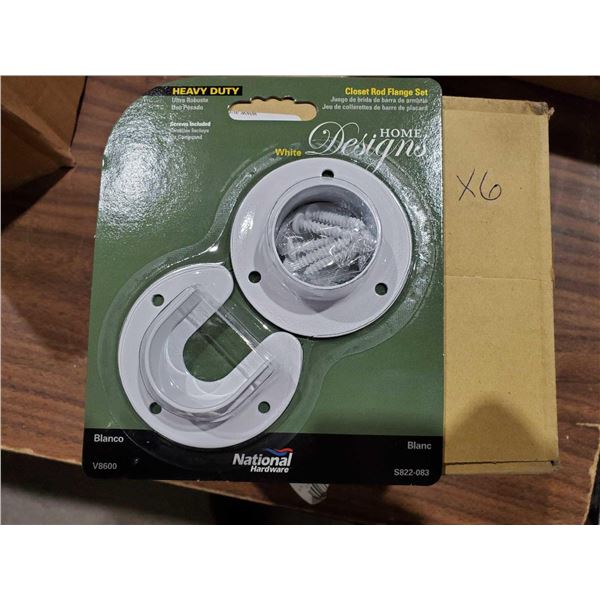 Home Designs Heavy Duty Closet Rod And Flange Set WHITE