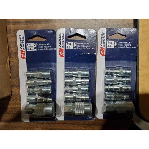 Campbell Hausfeld 1/4" Compressor Connector Kit Lot of 3 Sets
