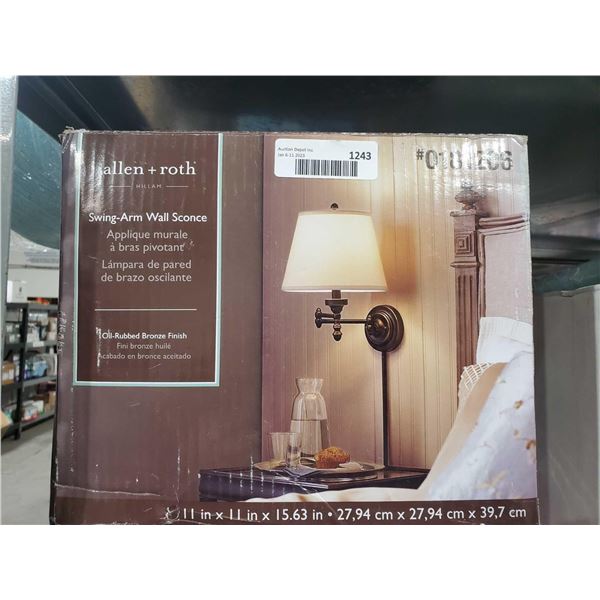 NEW Allen & Roth Swing Arm Wall Scone Oil Rubbed Bronze Finish - Box Damage Item Unaffected