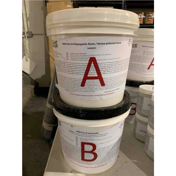 EPOXY FLOORING KIT - Dunrite P800 part A Polyaspartic Resin & P800 Part B Isocyanate Each 1 Gallon