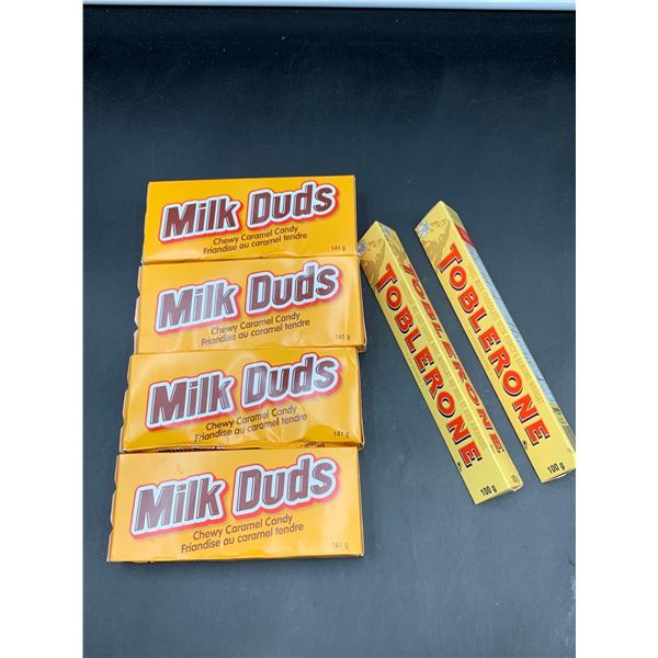 Milk Duds (4 x 141g) and Toblerone?(2 x 100g)