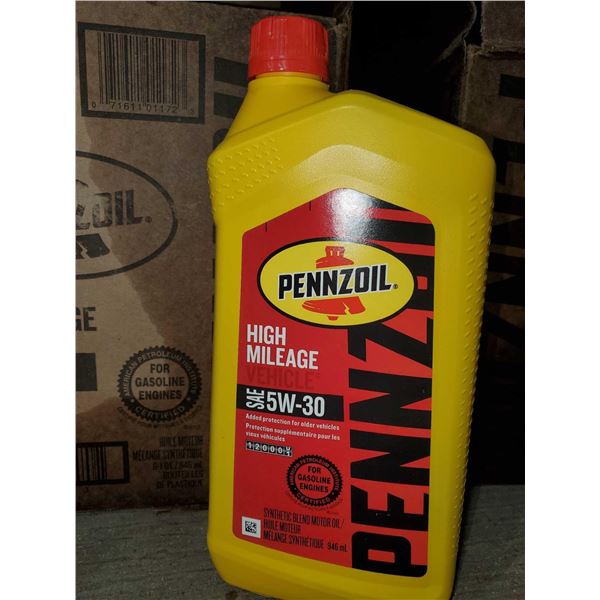 Penzoil SAE 5W-30 High Mileage Synthetic Blend  Motor Oil 6x1Qt