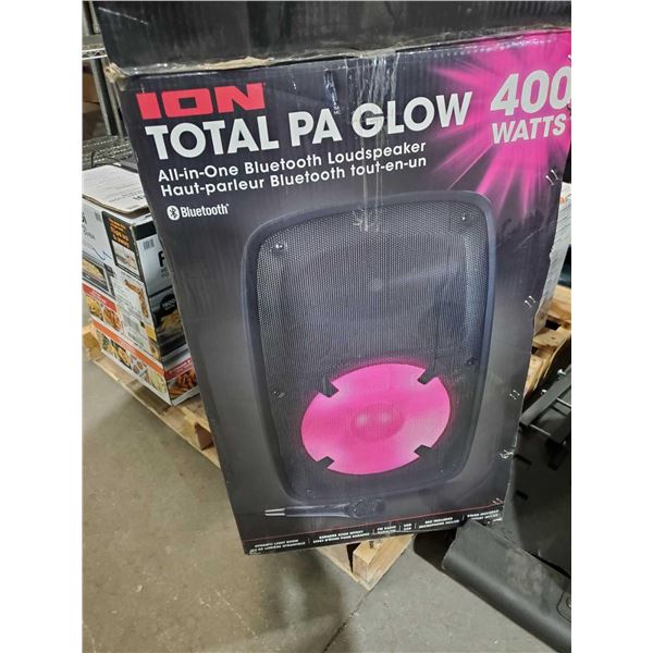 Ion Total Glow 400W PA Speaker System-untested sold as is