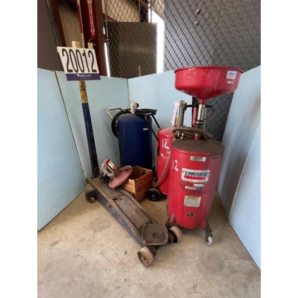 FLOOR JACK, TRANSFER PUMP, OIL DRAIN ASSEMBLY