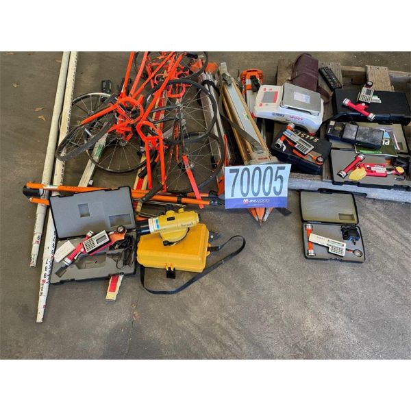 LEVELING SURVEY ROD, DISTANCE MEASURING WHEELS, PLANIMETERS, POLE PRISMS, CAMERAS, BALANCE