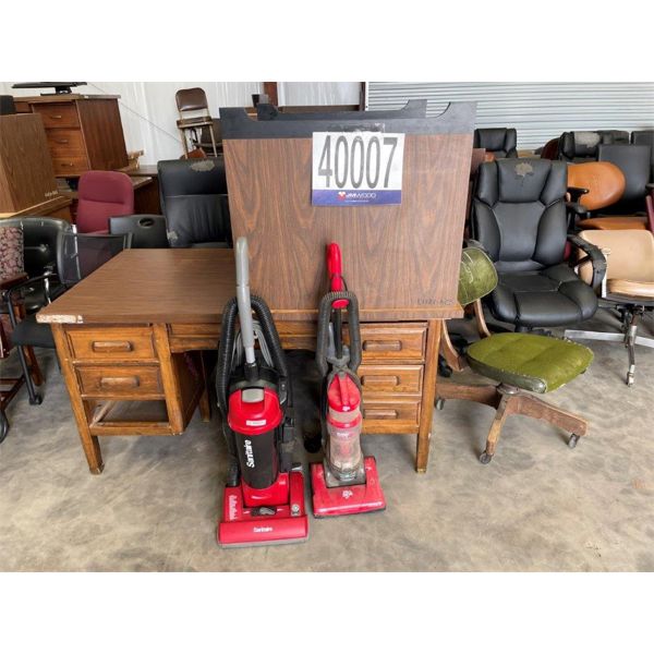 DESKS, CHAIRS, VACUUMS